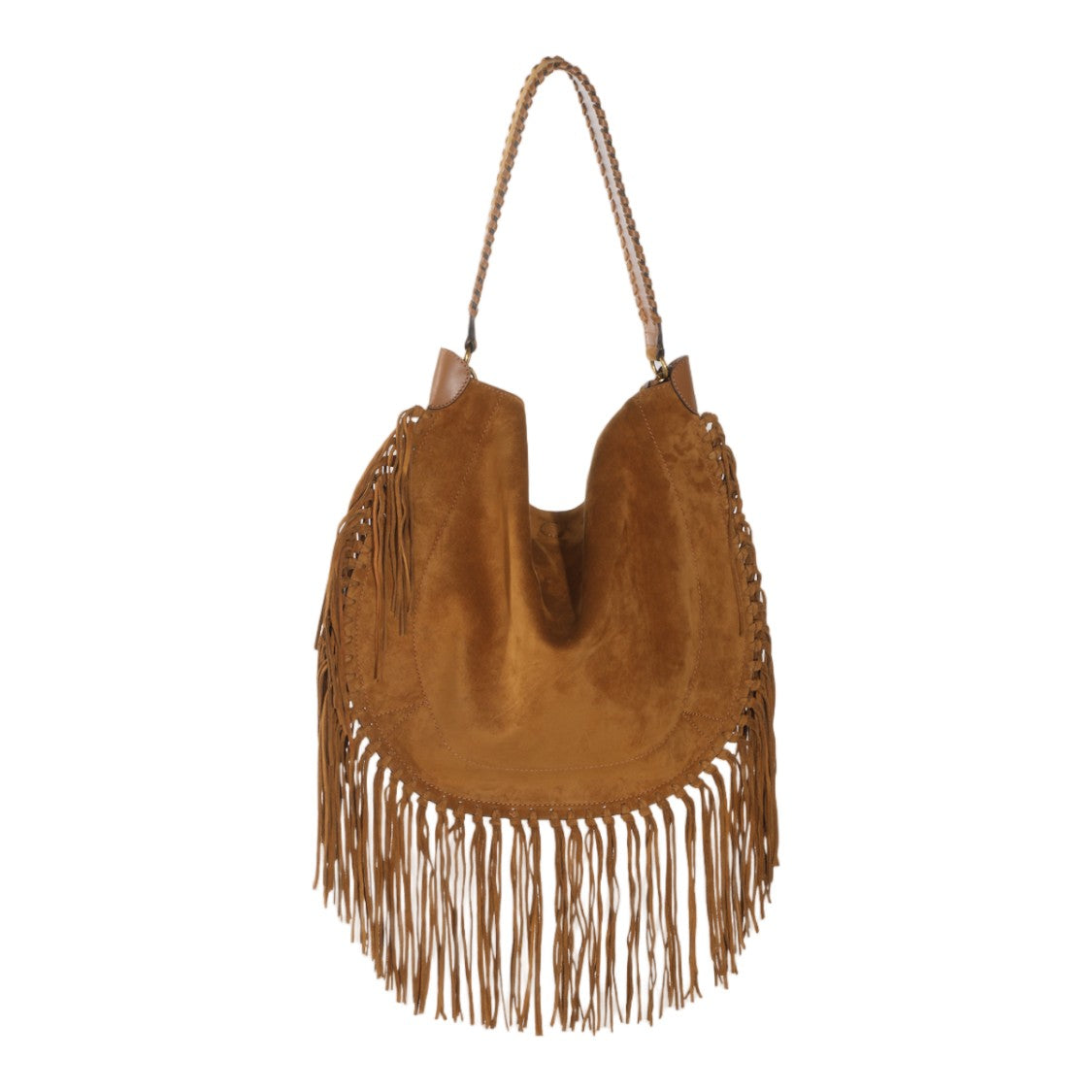 Isabel Marant Soft Suede Bag With Fringe Detailing And Braided Strap