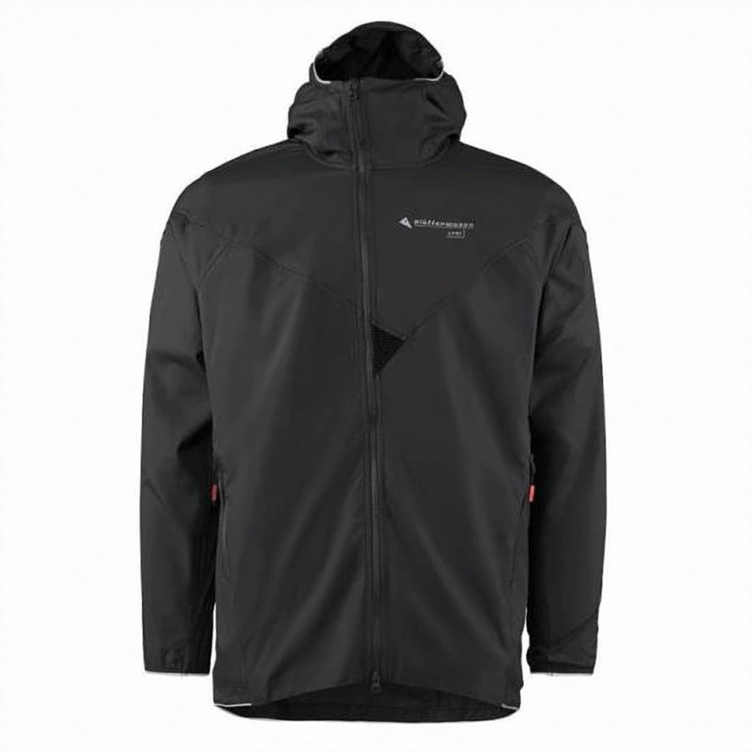 Klattermusen Hooded Black Jacket With Front Zipper