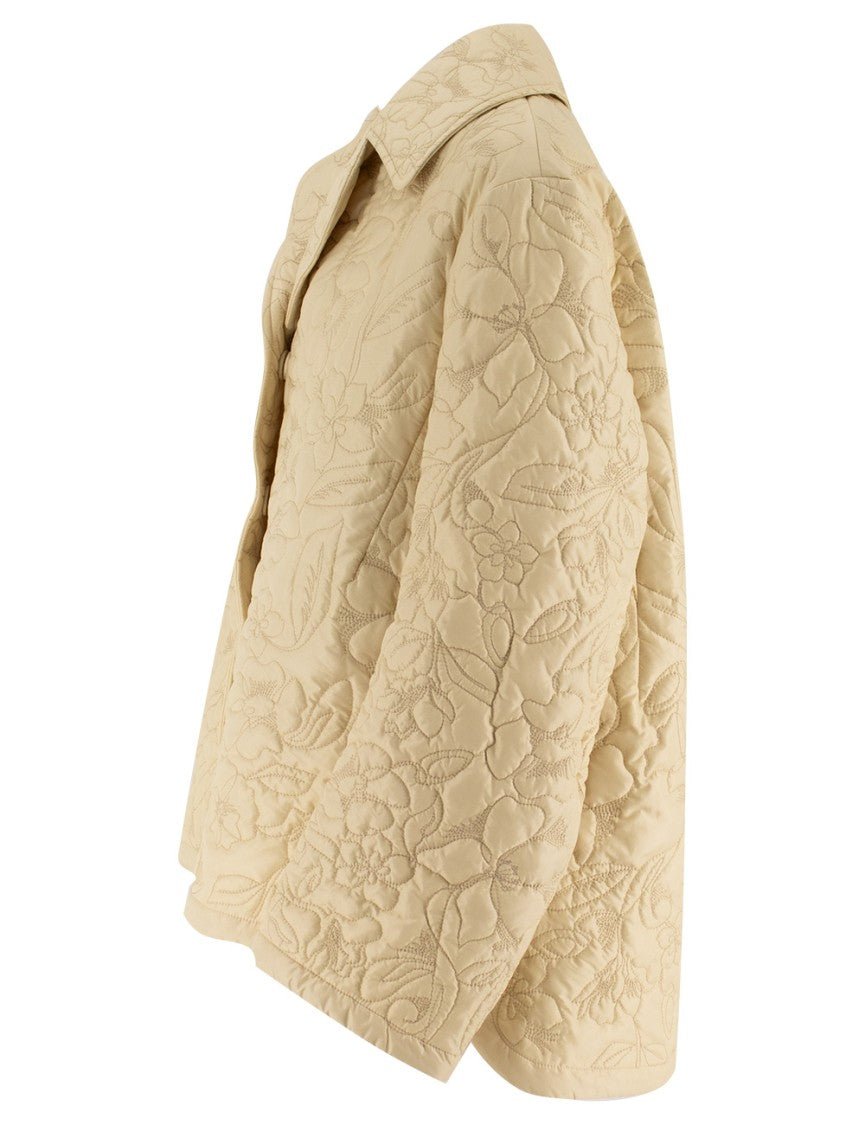 Ermanno Scervino Cut Jacket With Quilted Floral Detailing