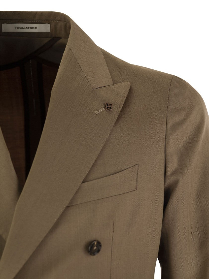 Tagliatore Double-Breasted Virgin Wool Suit With Tailored Fit