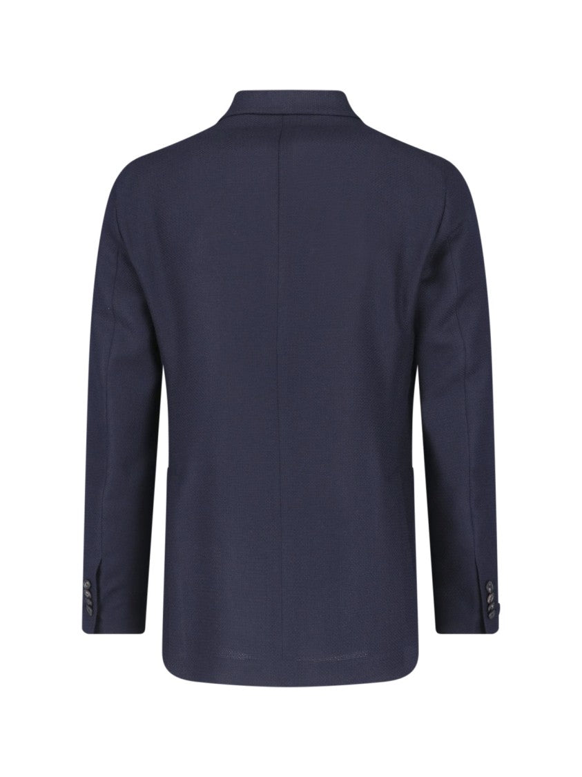 Tagliatore Navy Blue Virgin Wool Blazer