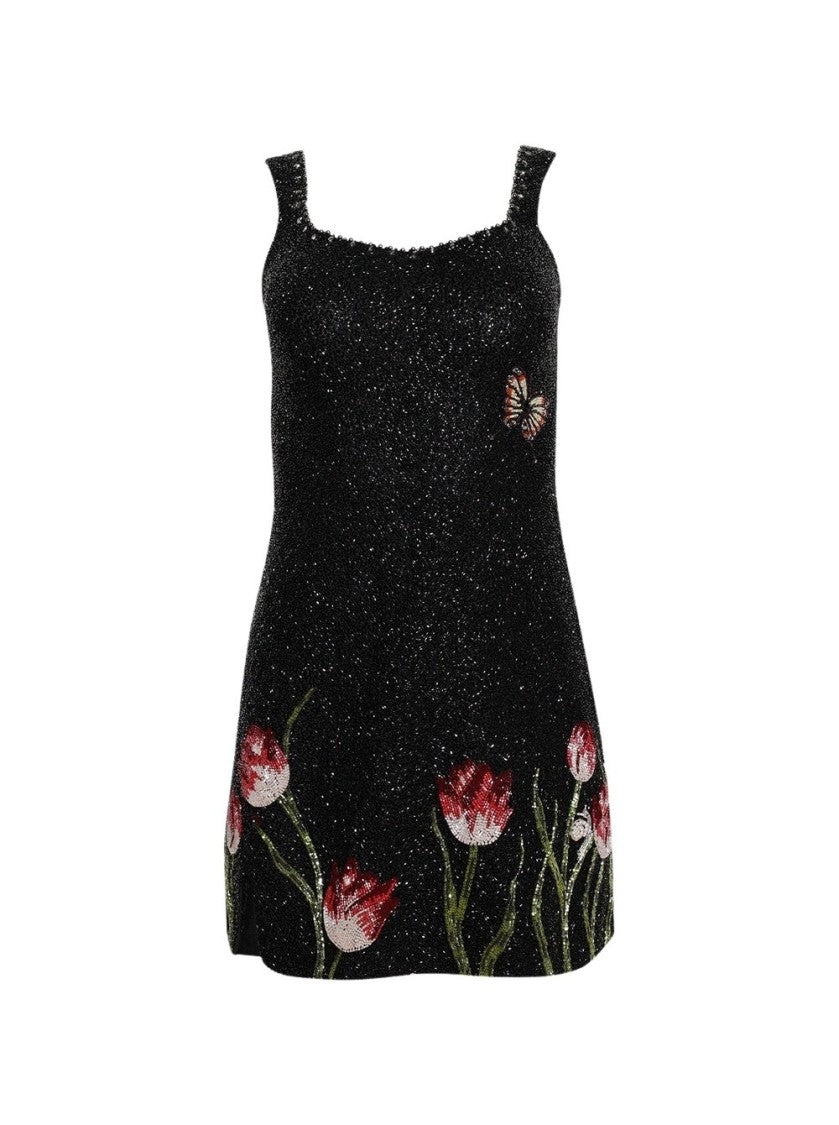 Clio Peppiatt Tulip Dress Black