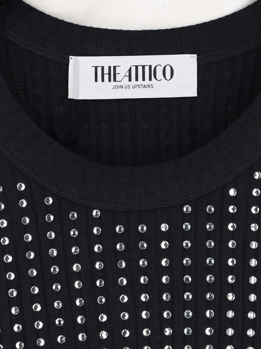 The Attico Crystal Tank Top – Black