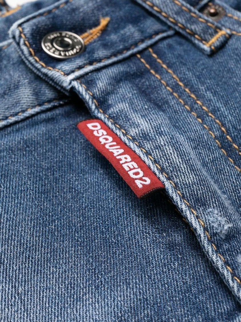 Dsquared2 Five-Pocket Skinny Jeans With Distressed Finish