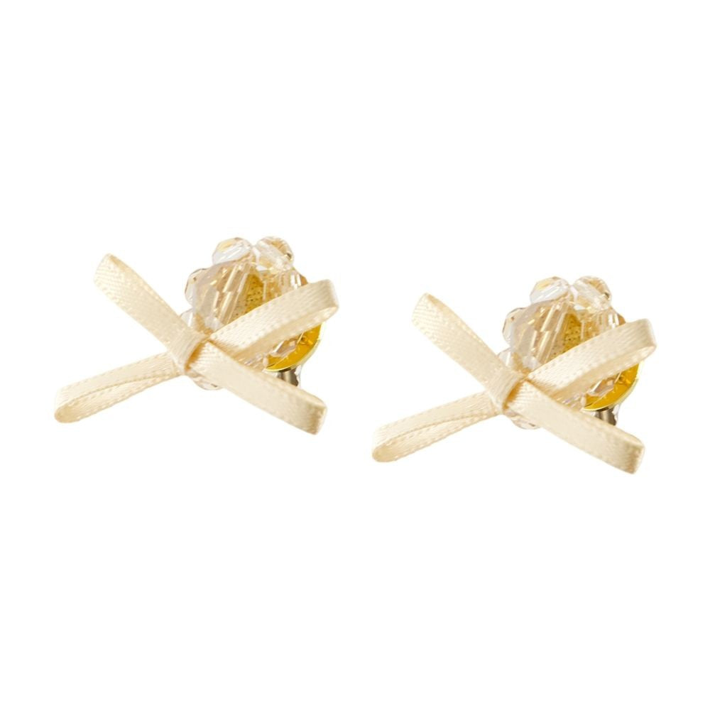 Simone Rocha Petite Bow Daisy Earrings - Crystal - Yellow