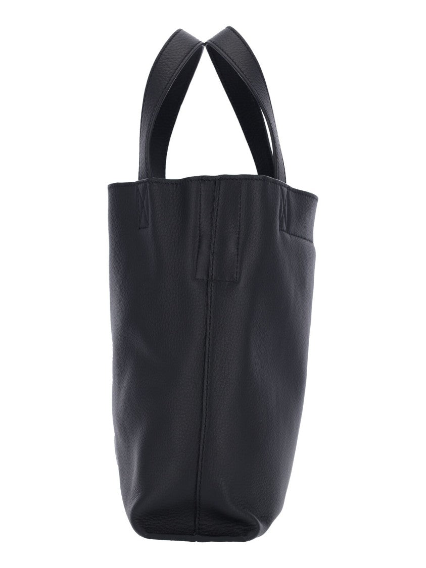 A.P.C. Structured Black Leather Shopper With Removable Strap