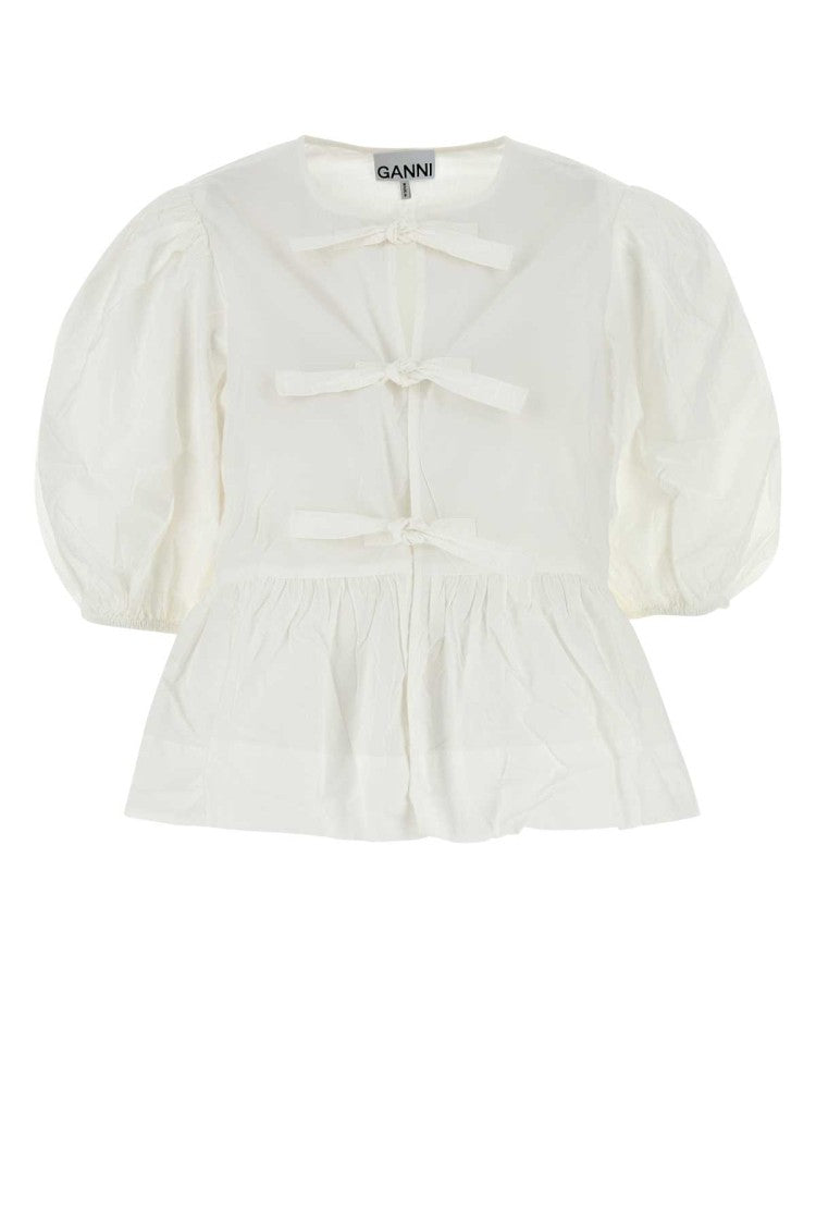 Ganni White Cotton Top