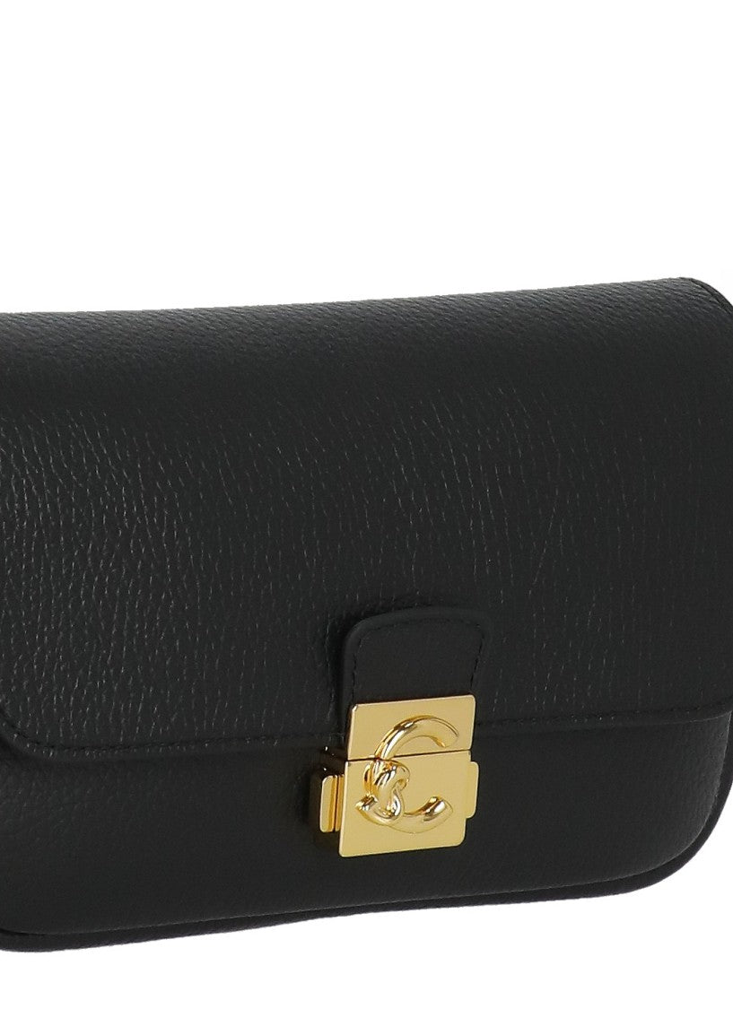 Coccinelle Textured Leather Mini Shoulder Bag With Gold-Tone Lock