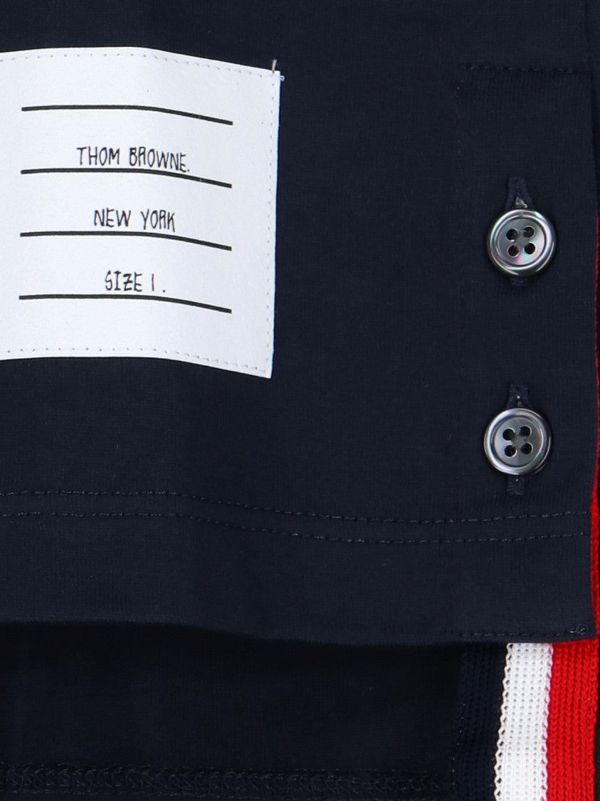 Thom Browne Tricolor Detail T-Shirt – Blue