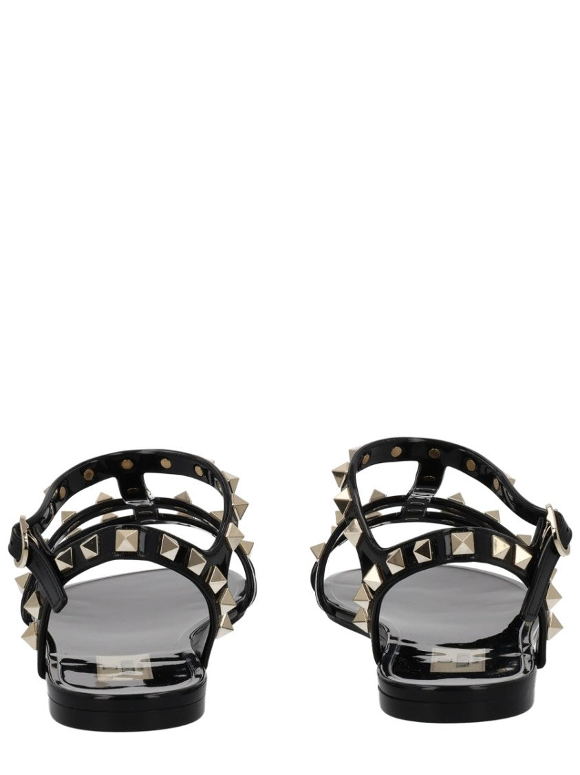 Valentino Garavani Rockstud Pyramid Studded Ankle Strap Sandals