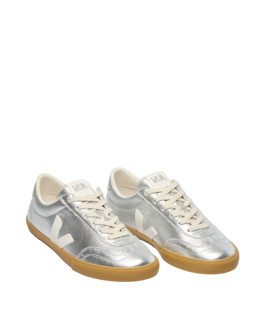 Veja Vintage-Inspired Low-Top Sneakers In Metallic Silver