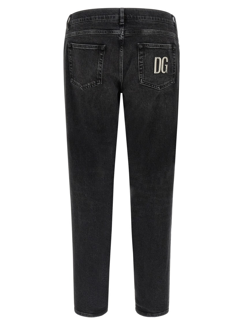 Dolce & Gabbana Stone-Washed Black Denim Jeans