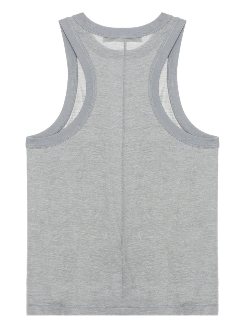 Carven Grey Silk Tank Top