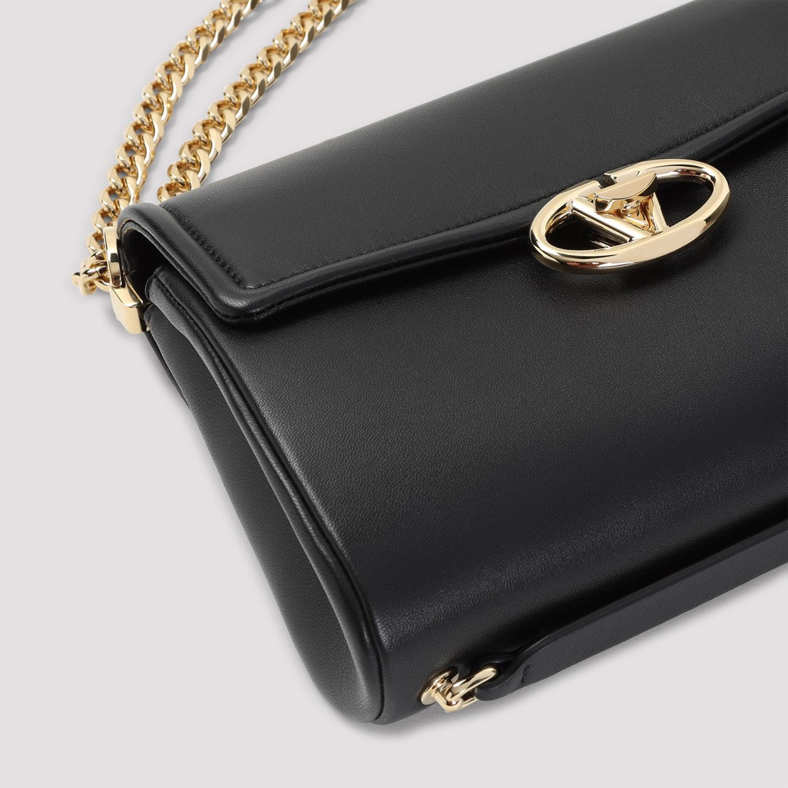 Valentino Leather Shoulder Bag With Gold-Tone Clasp