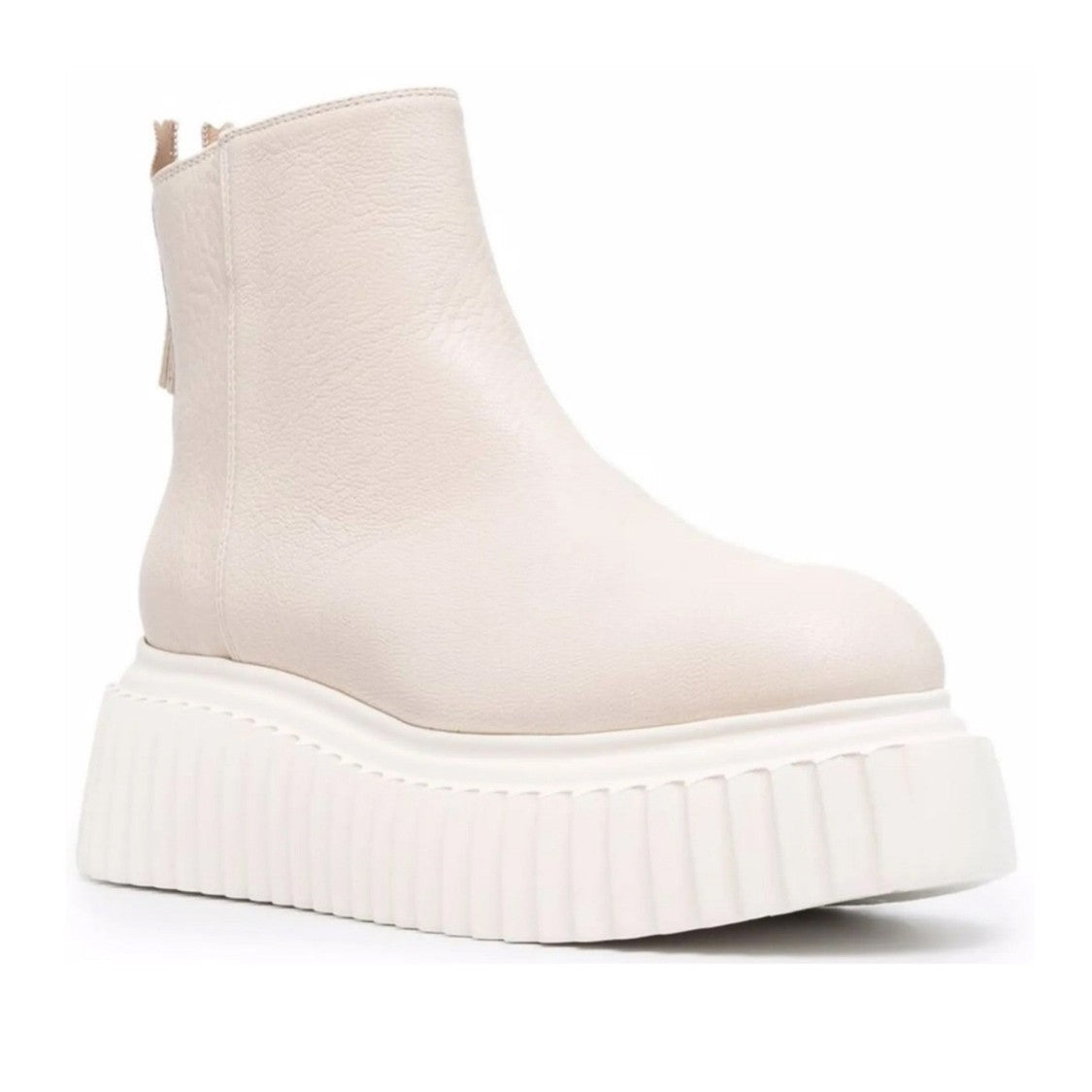 Agl Beige Sandy Plastic High Platform Boots