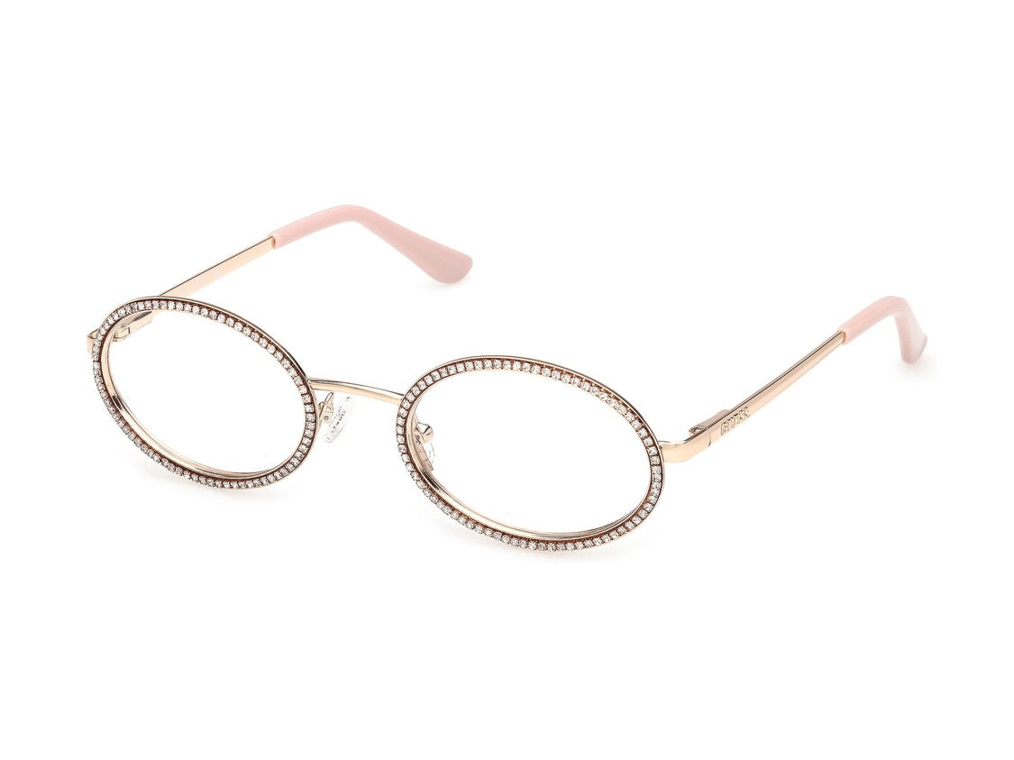 Guess Gold Gu50362 Round Rhinestone Eyeglasses