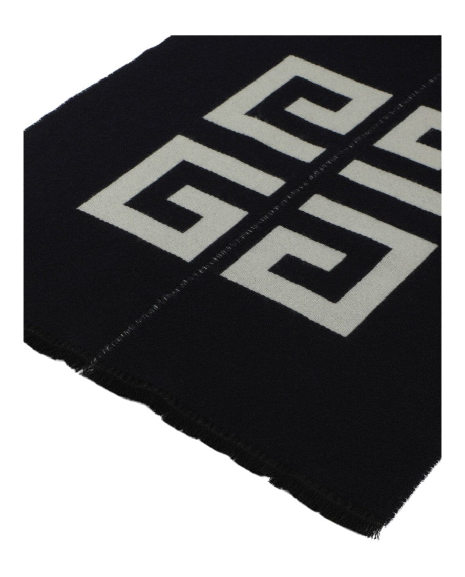 Givenchy Bold Logo Graphic Scarf With Fringe Edges
