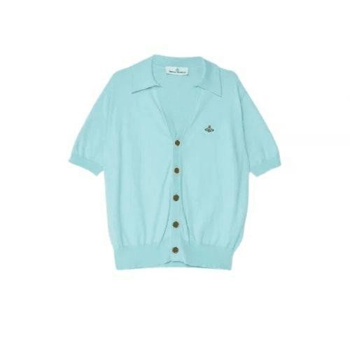Vivienne Westwood Short-Sleeved Cardigan With Classic Collar And Ribbed Details