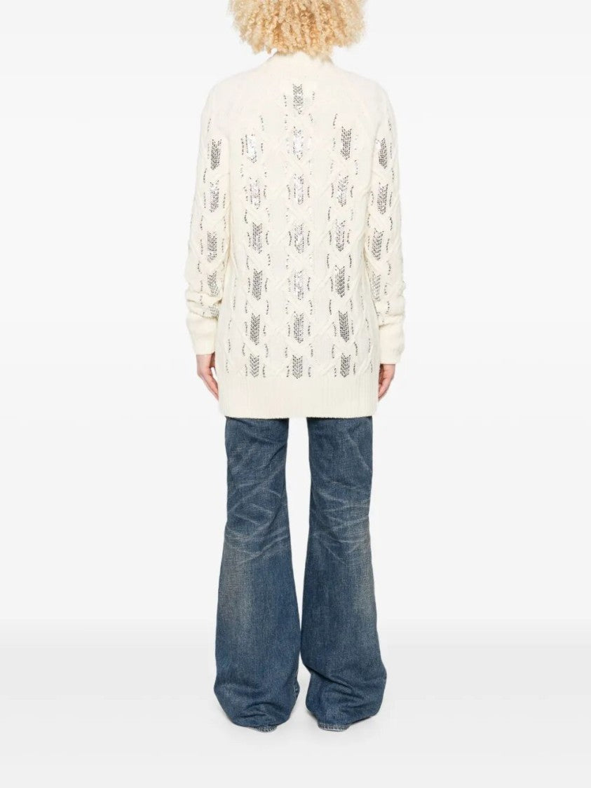 Ermanno Scervino Open-Knit Cardigan With Textured Pattern