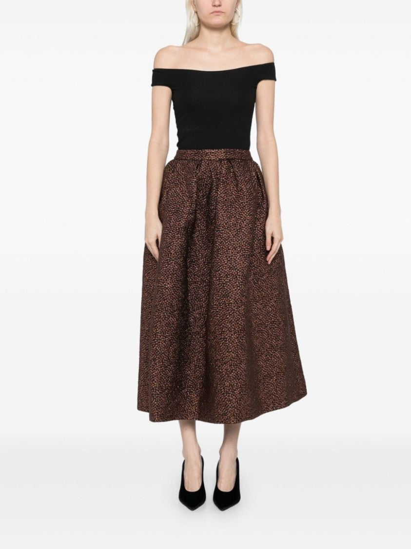 Dries Van Noten Polka-Dot Jacquard Skirt