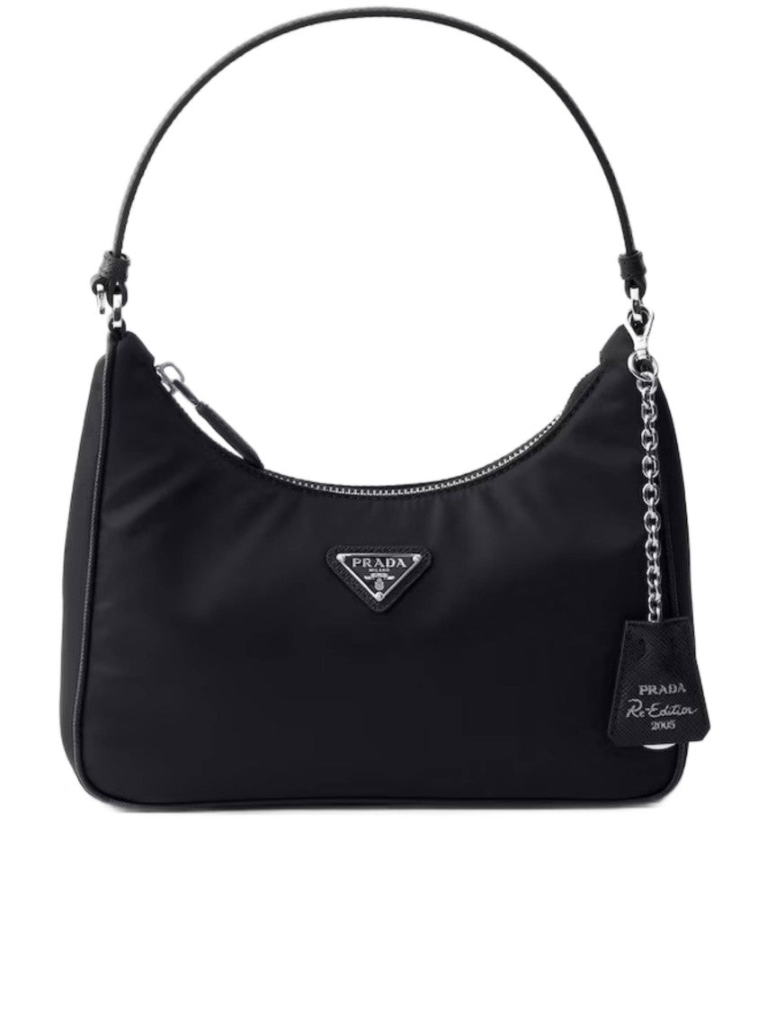 Prada Curved Rectangular Mini Shoulder Bag With Chain Detail