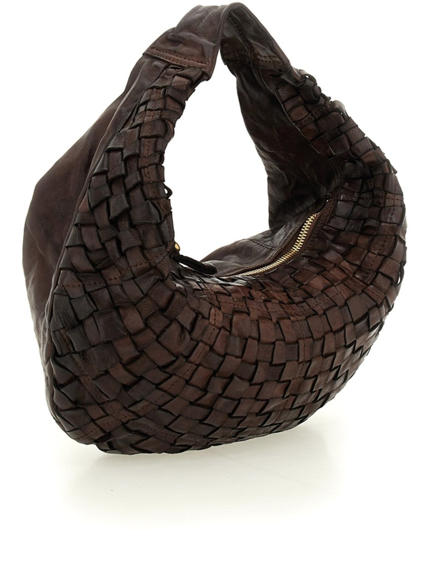 Campomaggi Marisa L Woven Leather Crescent Handbag