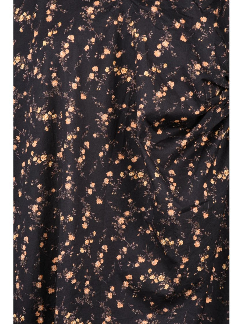 Vivienne Westwood Anglomania Asymmetric Mini Kaftan Dress With Fluid Silhouette And Floral Pattern