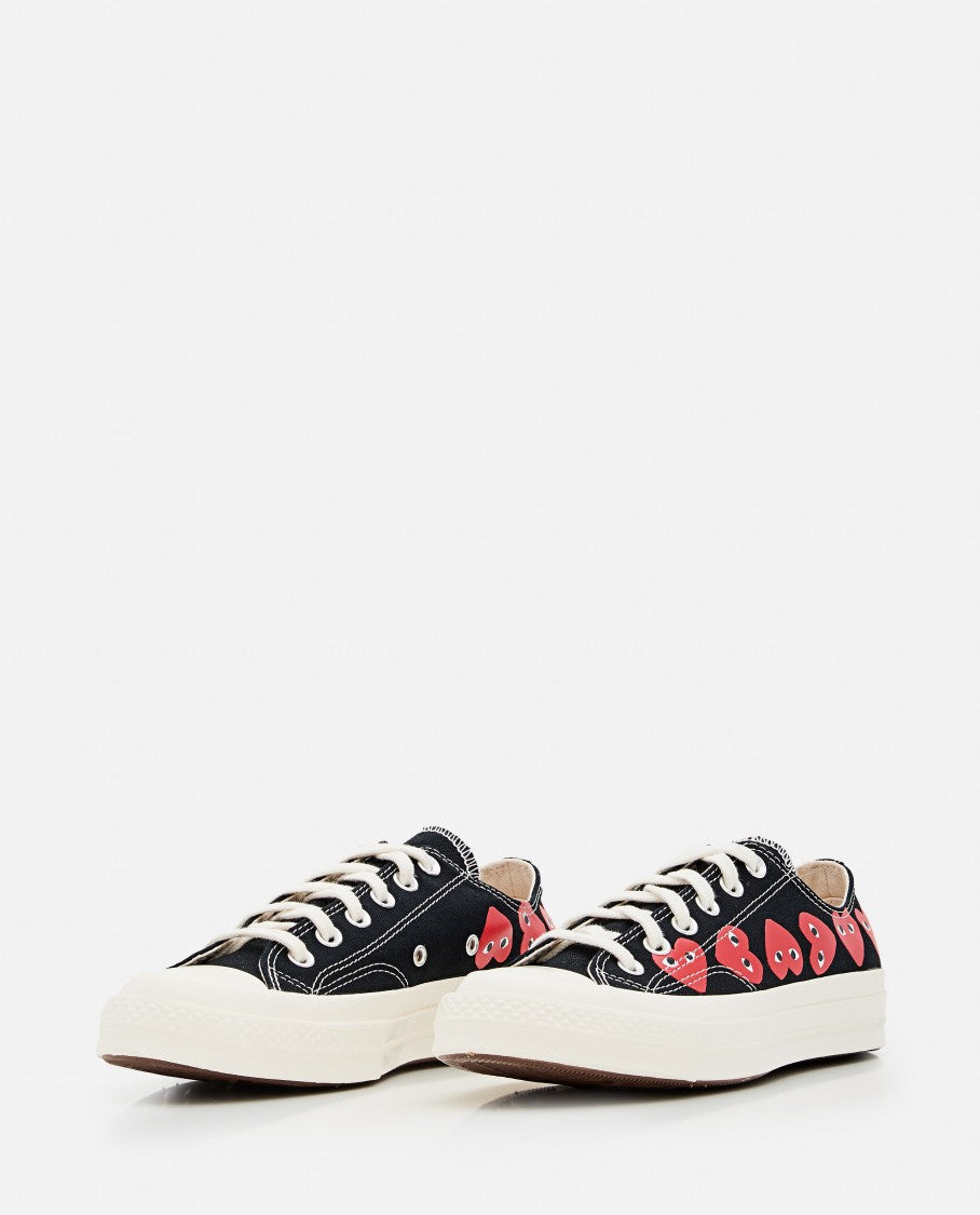 Comme Des Garçons Low-Top Sneakers With Heart Motifs And Rubber Sole