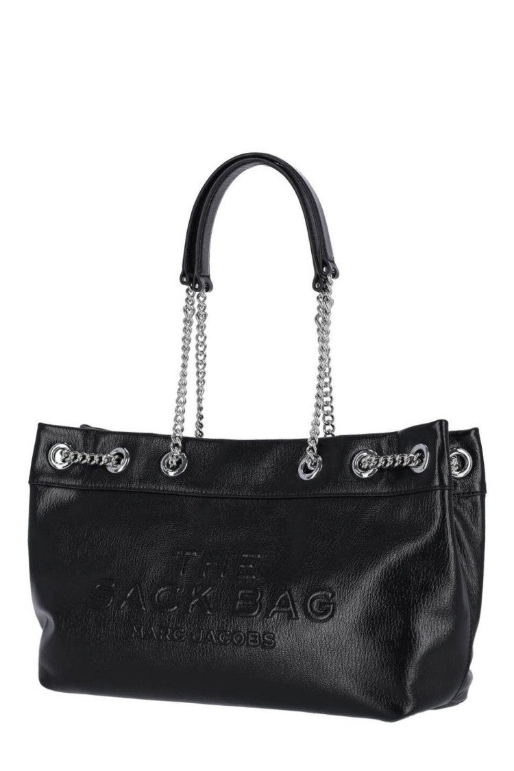 Marc Jacobs Compact Black Cow Leather Chain Sack