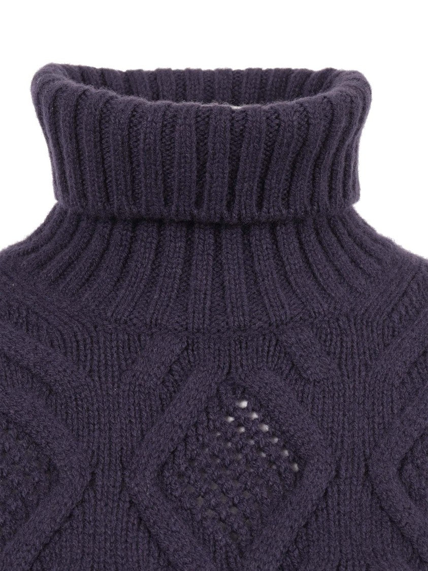 Kangra Cashmere Regular-Fit Turtleneck With Punched Diamonds