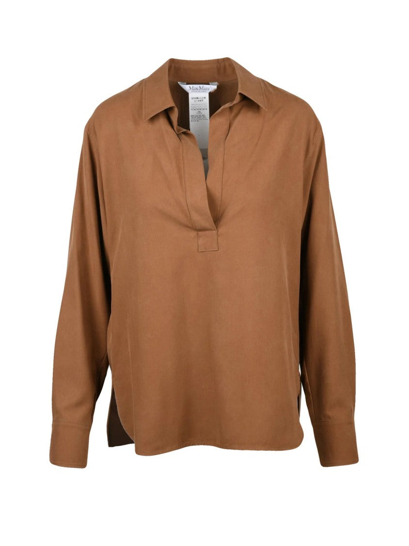 Max Mara Turquoise Silk Classic Blouse