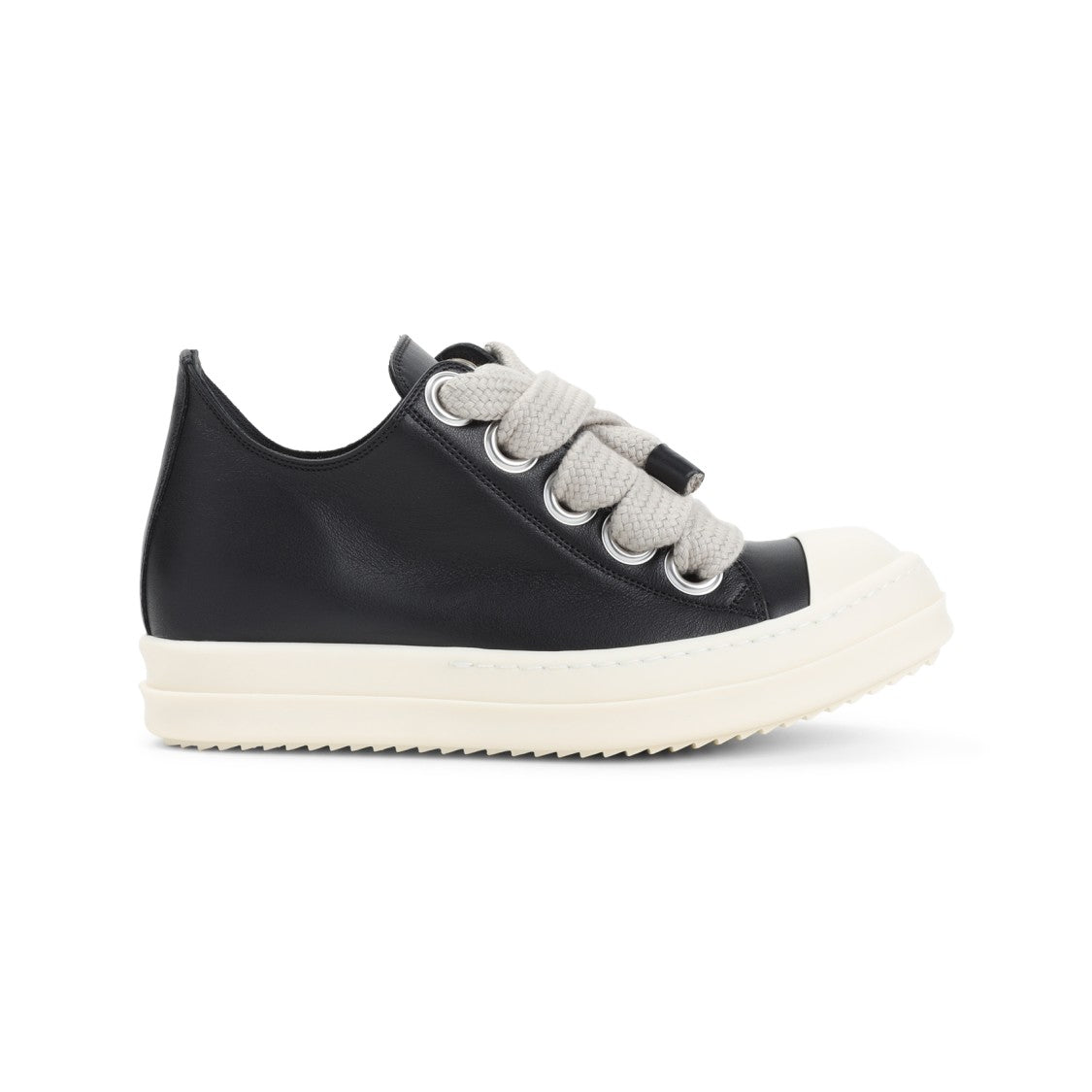 Rick Owens Jumbolace Low Black Leather Sneakers