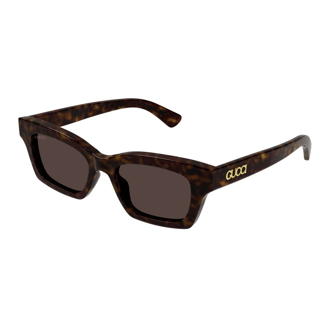 Gucci Gg1790s Bold Rectangular Tortoiseshell Sunglasses