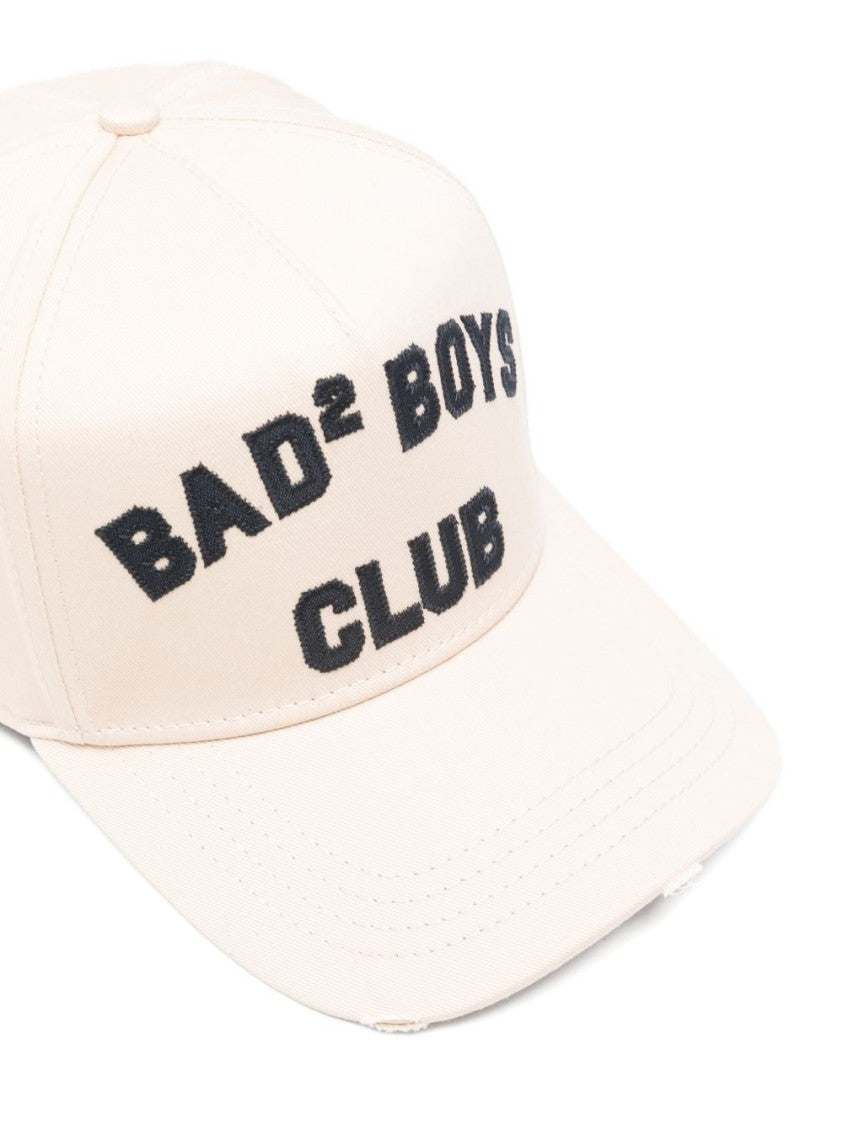 Dsquared2 Ivory Cotton Baseball Cap With Bold Embroidery