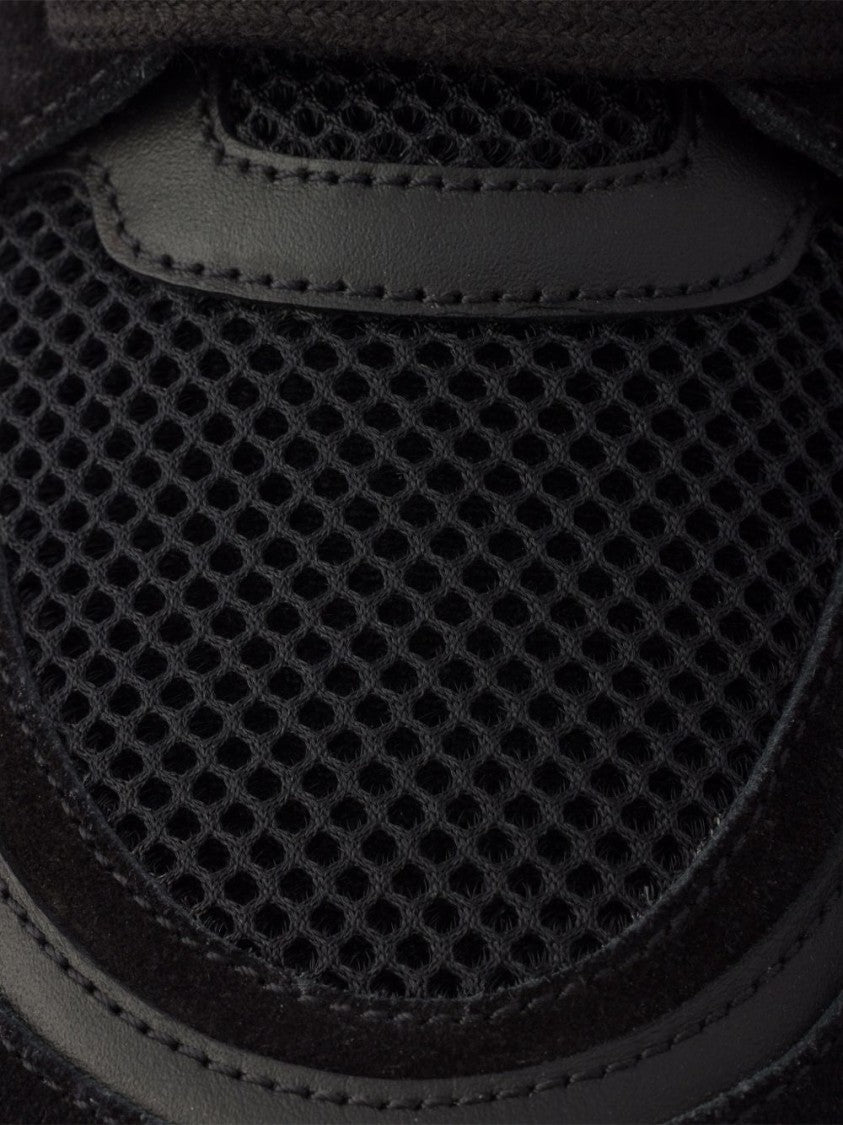 Prada Low-Profile Leather Mesh Flat Shoes