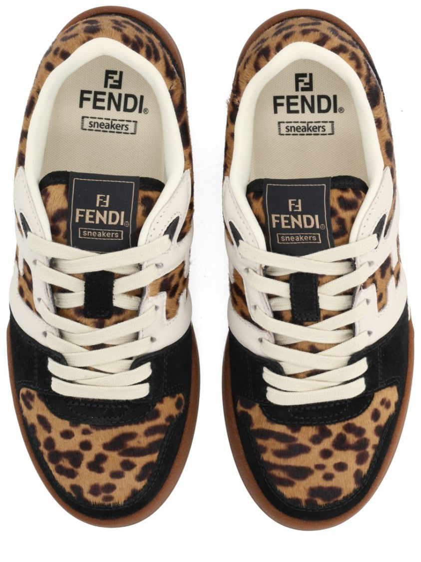 Fendi Leopard Fendi Match Suede Sneakers