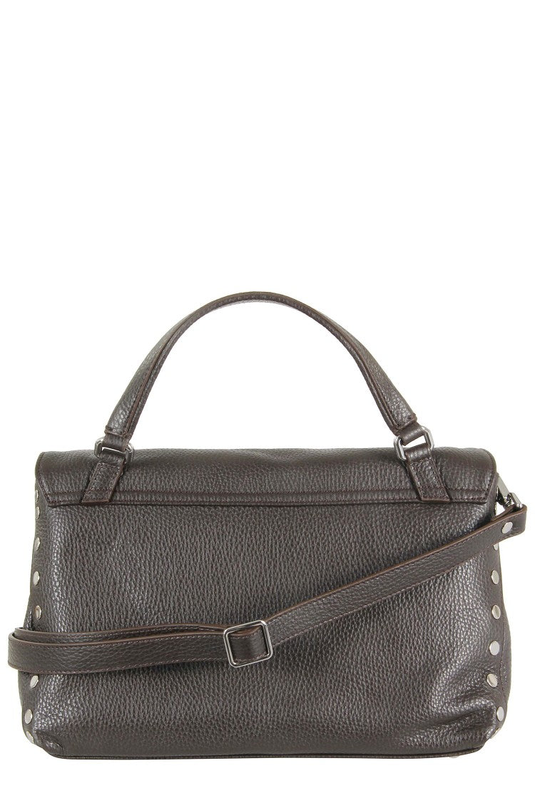 Zanellato Brown Grained Leather Shoulder Bag