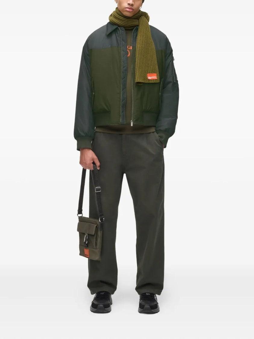 Karl Lagerfeld Minimalistic Black Giubbino Jacket With Stand Collar