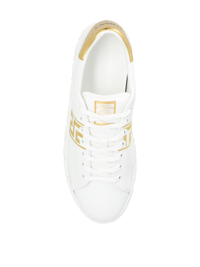 Versace White La Greca Logo Polyamide Sneakers