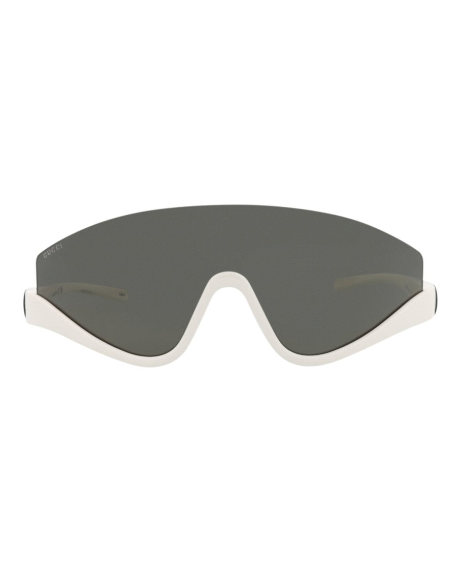 Gucci Shield-Frame Injection Sunglasses With Saddle Nose Bridge