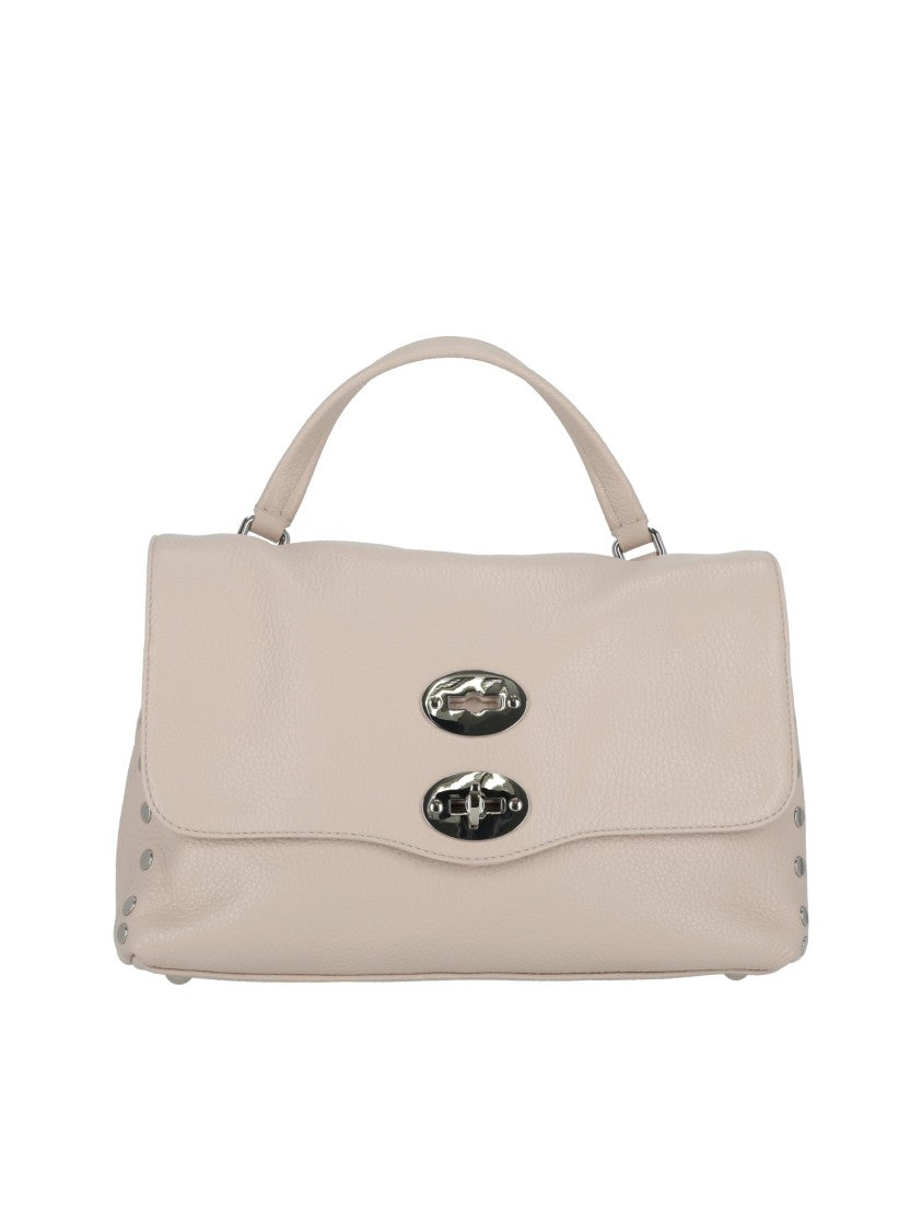 Zanellato Srl White Carnaroli Daily Pebbled Leather Handbag