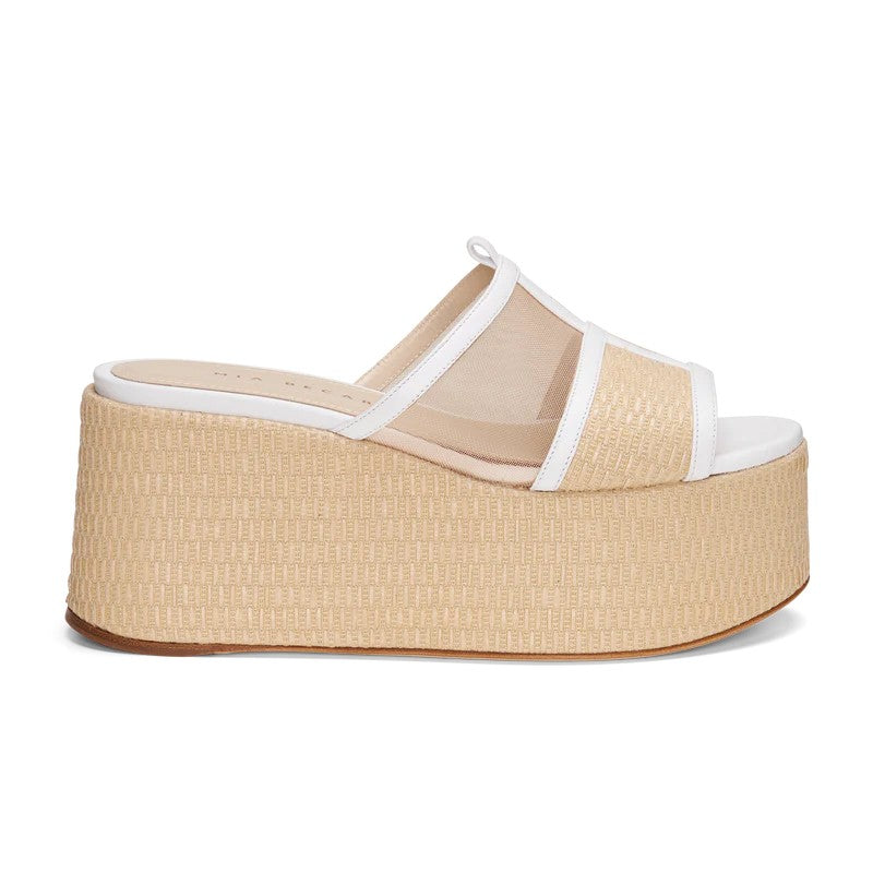 M+E' Heel Platform Sandals With Woven Base