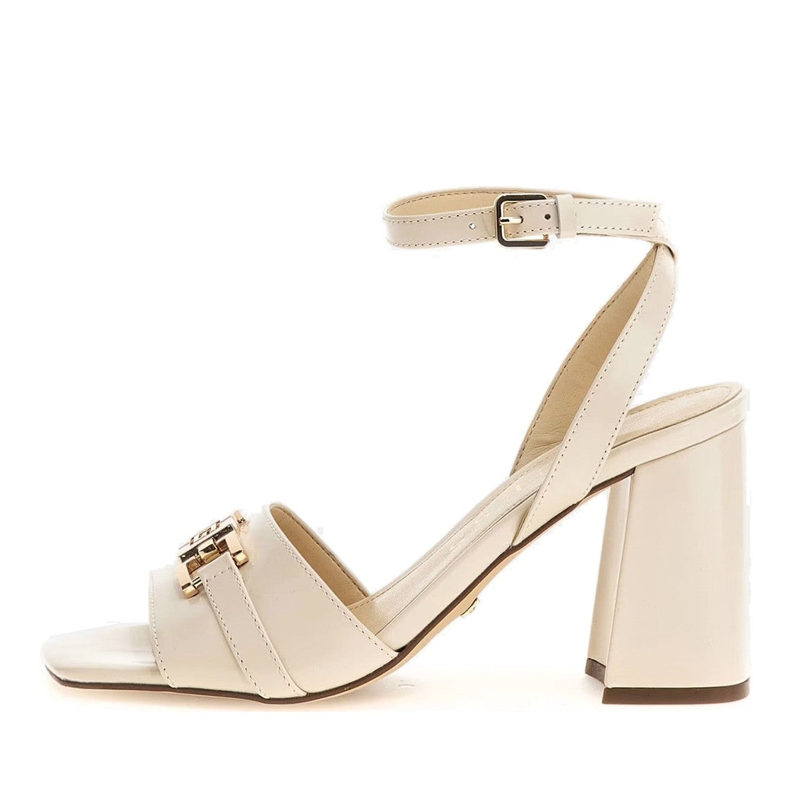 Guess Beige Grato Decorative Buckle Block Heel Sandals