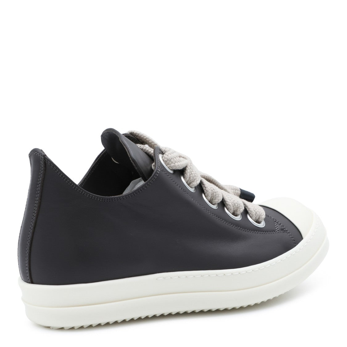 Rick Owens Black Leather Mega Laces Sneakers