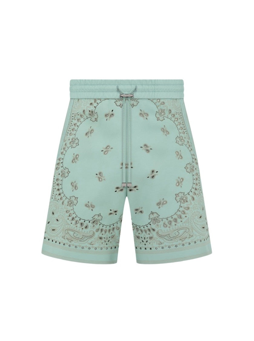 Amiri Leather Bandana Shorts