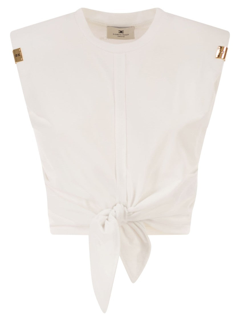 Elisabetta Franchi Jersey T-Shirt With Knot