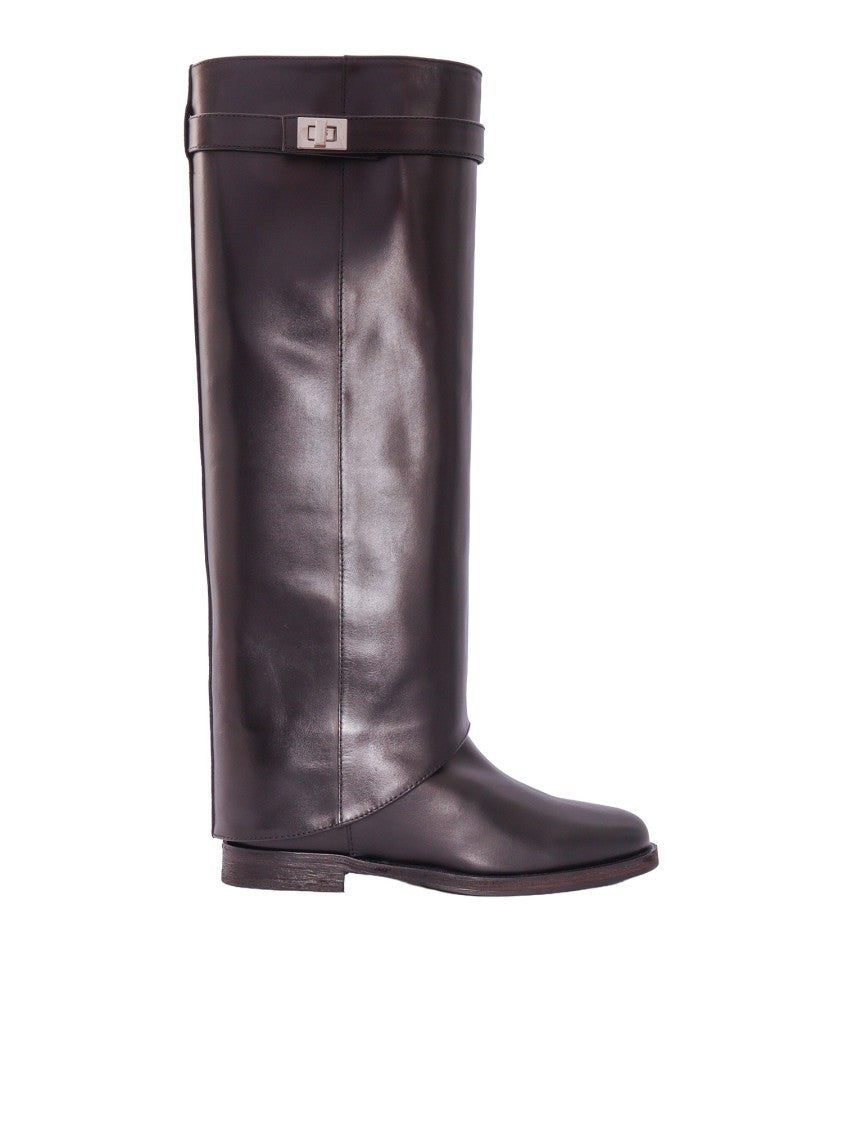 Via Roma 15 Stivale Con Risvolto Leather Boots