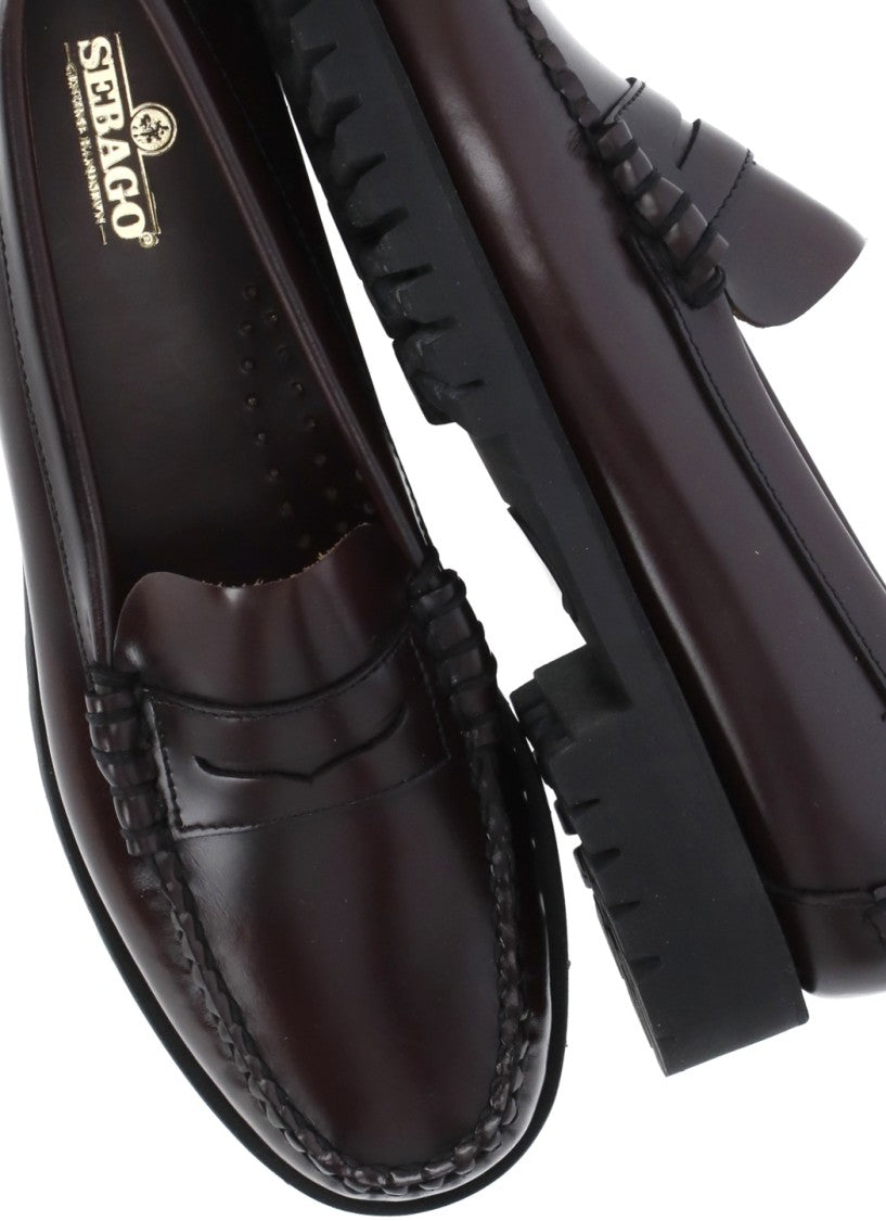 Sebago Dark Burgundy Patent Leather Commando Sole Loafers
