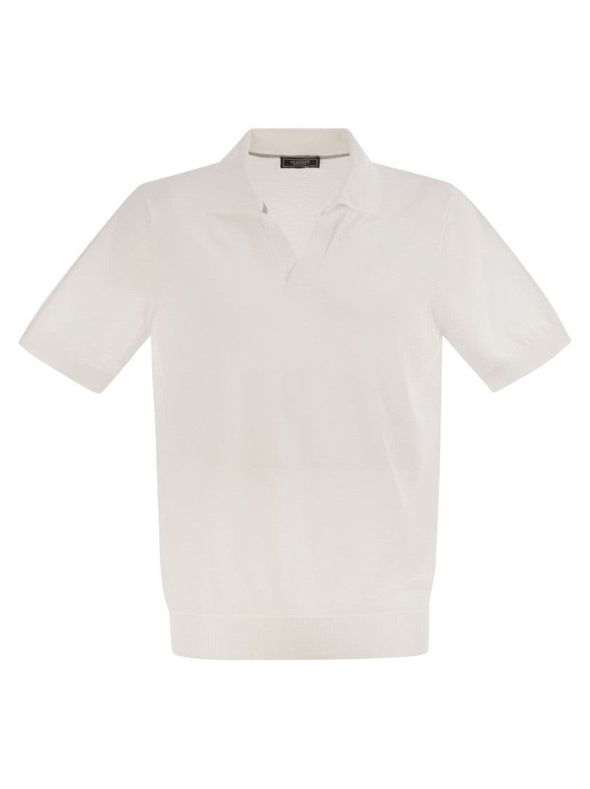 Peserico Polo Shirt In Pure Cotton Yarn