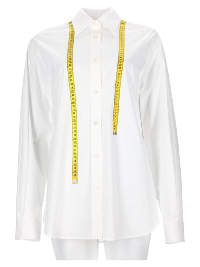 Moschino Tailoring Tape Crisp Button-Up Cotton-Blend Shirt